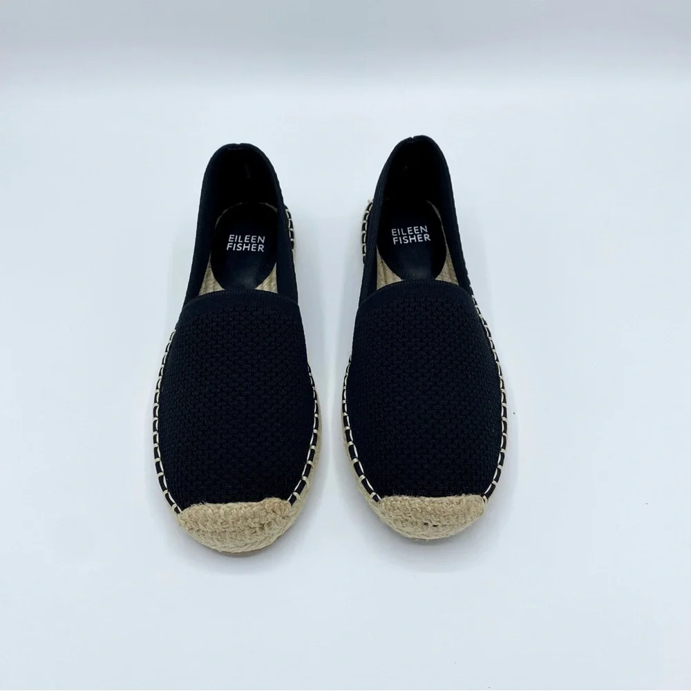 Eileen Fisher Black Live Knit Espadrille Size 5.5
